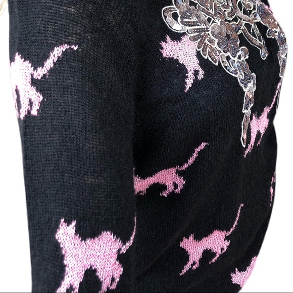 Wildfox • The Great Catsby Cat Sequin Sweater NWOT - Picture 3 of 8